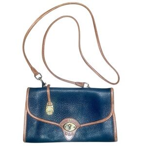 Dooney & Bourke Navy & Tan Leather Shoulder Bag (broken)